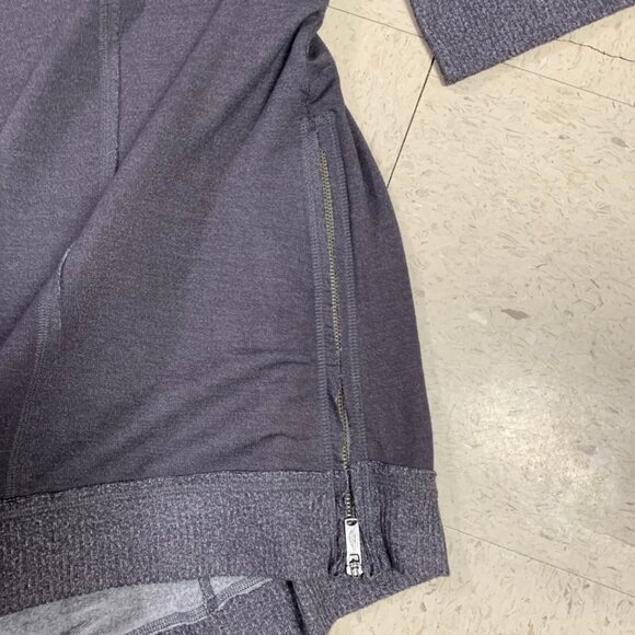 FREE PEOPLE FP MOVEMENT Sz M Gray Relaxed Side Zip Knit Tunic Top Sweatshirt - Picture 5 of 14